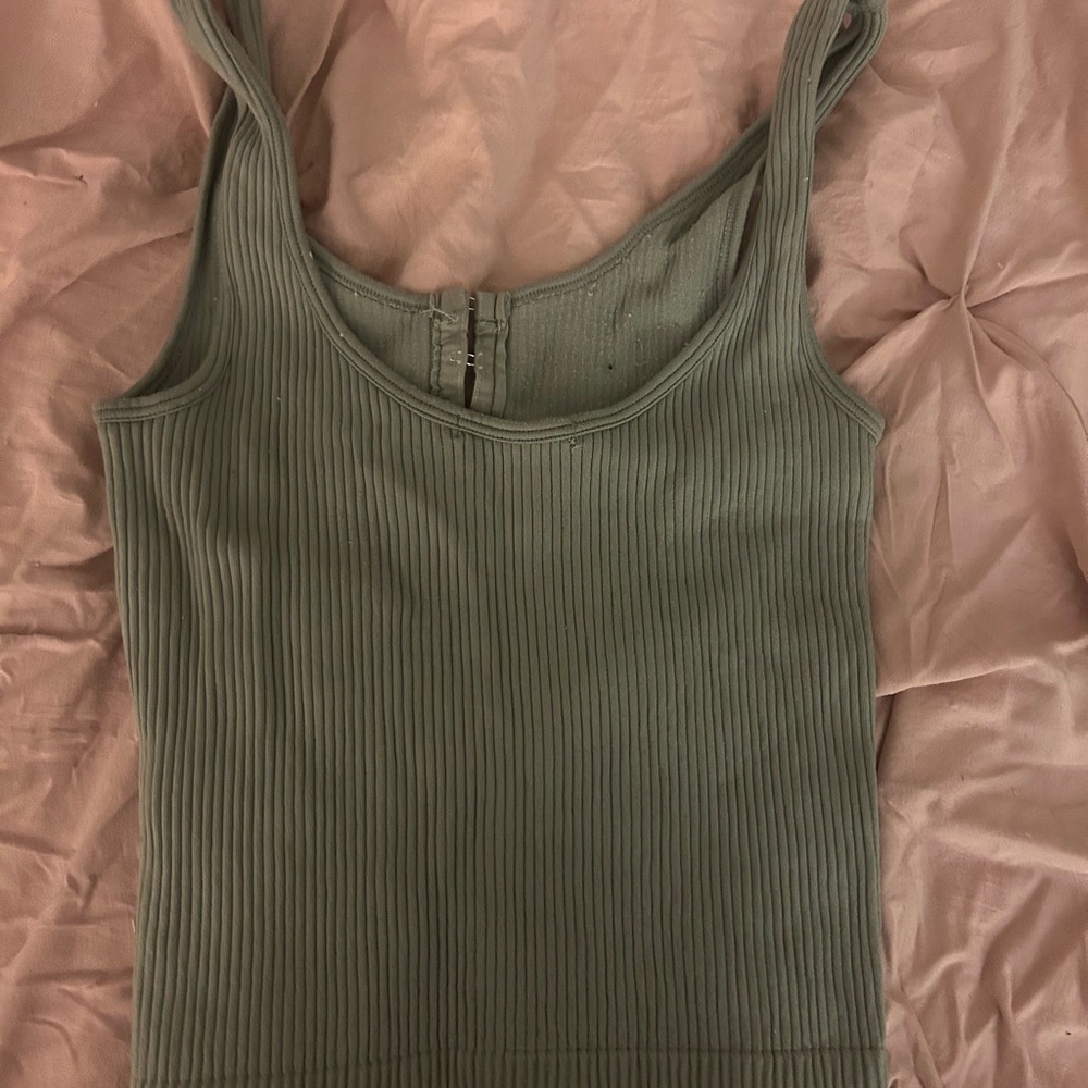 Ribbed Green Tank Top